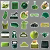 50 folhas adesivos clean girl realistas verde cruzado estilo ins fresco à prova d'água decoração garrafa de água adesivos de telefone