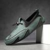 Zapatos casuales de cuero para hombre, con suela blanda y cordones, para conducir al aire libre, 2024