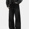 Pantalones de Chándal para Hombre Estilo Americano, Marca de Moda Otoñal Lavados de Pierna Recta Largos, Pantalones Deportivos Casuales de Pierna Ancha High Street, Nuevo Estilo Popular de Moda