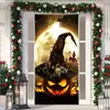Cubierta de Puerta de Tela Elástica Cubierta de Puerta de Navidad Alegre Transfronteriza Tapiz Fondo de Tela de Regalo de Papá Noel para Fiesta Festiva