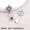 Acessórios de joias de liga DIY Pingente de colar com coração LOVE, coroa, chave, material de decoração para roupas, pingente