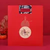 Pareados de Seda con Estampado Dorado en Relieve, Patrones Florales y de Pájaros en Brocado, Tela con Patrón de Dragón, Pareados Personalizados de Año Nuevo Chino con Estampado en Frío, Caja de Regalo con Carácter de Fortuna, Pareados para Estrenar Casa