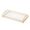 Bandeja de metal para tazas de té, bandeja rectangular para mesa de centro, bandeja de entrada, adornos de lujo ligeros para tazas de té
