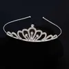 Moda Coreana Accesorios para el Cabello de Princesa Corona Simple Aro para el Cabello de Cumpleaños Tocado Aleación Pedrería Corona Pequeña para Niños