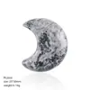 Ornamento de Lua de Cristal Natural de 30mm Decoração Criativa para Mesa de Casa Ornamento Crescente Sem Furo de Jade Ágata