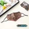 Mascarilla de Seda Hilo Xiangyun Cuatro Estaciones Estampada Doble Capa Esquina del Ojo Correa para la Oreja Ajustable Protección Facial Estilo Occidental de Alta Gama