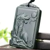 Pendente de Colar de Jade Masculino Marca Jade Lótus Verde Torre de Jade Hetian Bodhisattva Guanyin de Jade de Xinjiang Natural e Tian Qing