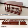 Mesa Calefactora Rectangular Plegable de Bambú para Uso Doméstico, 1.2 Metros de Largo, Mesa Calefactora Simple de Invierno para Sala de Estar
