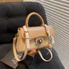 Bolso de Mano de Cuero Encerado de Alta Calidad para Mujer, Moda Simple Casual, Bandolera, Primavera 2025, Nuevo Bolso Cuadrado Pequeño de Hombro
