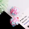 Cuentas Acrílicas Pintadas a Mano de Dibujos Animados Decoración Colgante para Coche Accesorios DIY Cuentas de Agujero Recto Cadena para Teléfono DIY Llavero Accesorios para Cadena de Bolso