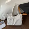 Bolsa Tote de Lona com Lantejoulas em Forma de Estrela Estilo Coreano Nova Primavera Grande Capacidade Bolsa de Ombro de Mão Bolsa Casual para o Dia a Dia