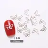 Mini Mariposa Arte de Uñas Pequeña Joyería Hueca Aleación Oro Plata Accesorios Huecos Metal Escarchado Decoración de Uñas