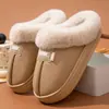 Chinelos de algodão impermeáveis para homens e mulheres, outono e inverno, casa, quentes, sola grossa, antiderrapantes, resistentes à sujeira, sem odor, pelúcia, pés quentes, chinelos de casal