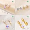 [Accesorios] Monturas para Aretes de Perlas, Monturas para Aretes de Perlas con Aguja de Plata, Electrochapado en Oro Real