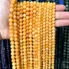 Cuentas de ámbar natural, cuentas sueltas, cuentas individuales para accesorios de pulsera DIY, cuentas de pulsera de ámbar viejo amarillo aceite de pollo semiacabadas