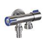 Válvula angular de acero inoxidable de tres vías, una entrada y dos salidas, válvula 304, una entrada y dos salidas, con interruptor doble, separador de agua para inodoro de doble salida.