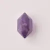 Pendente de cristal de pedra natural em prisma de ponta dupla 16mm com furo passante proteína semiacabado DIY acessório de pingente versátil