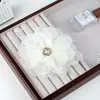 Nuevo Pasador de Flor de Organza con Estampado de Lunares Accesorio para el Cabello DIY Accesorio para el Cabello de Color Sólido Red de Diamantes de Imitación Materiales para Pasador de Flor