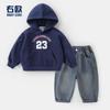Conjunto de Moletom e Jeans para Meninos, Roupa Infantil Estilosa para Primavera e Outono, Nova Coleção Tendência Outono 2026 Uz185