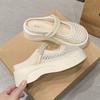 Chinelos Baotou Femininos Roupa Externa 2025 Verão Novo Sola Grossa Versátil Respirável Antiderrapante Casual Moda Slip-on Meio Arraste
