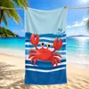Amazon Transfronterizo Cangrejo de Playa Toalla de Playa Microfibra Secado Rápido Absorbente Toalla de Playa Vacaciones Toalla de Baño Grande Toalla
