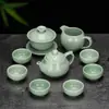 Juego de té Verde Ciruela tapa para tetera Taza de té Kung Fu taza de té engrosada Taza de té Casa de té tapa para bola de golf Tazón