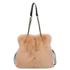 Nova bolsa peluda para mulheres, bolsa de ombro casual outono/inverno, bolsa tiracolo de grande capacidade, bolsa tote para o dia a dia, bolsa simples de pelúcia
