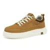 Zapatillas casuales de cuero de suela gruesa para hombre, estilo coreano, transpirables, antideslizantes, para trabajo, uso diario y deportes