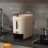 Contenedor de Arroz Tipo Prensa Estilo Japonés, Compartimentos de 10 kg, Sellado, a Prueba de Insectos, a Prueba de Humedad, Cubo de Arroz de Plástico, Contenedor de Almacenamiento para Huecos de Cocina para Granos y Cereales