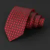 Gravata Masculina Bordado Jacquard Gravata Vermelha Gravata Masculina de Alta Qualidade Amarrada à Mão Traje Formal Fabricante Personalizado Estoque Pronto Atacado