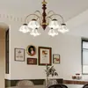 Lámpara de Sala de Estar de Alta Gama y Atmosférica, Lámpara Retro Americana para Hogar, Pasillo y Restaurante, Luz Creativa de Lujo, Candelabro de Dormitorio Principal de Alta Gama