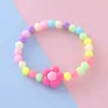 Pulsera Elástica de Flores Dulces con Cuentas para Niños Popular Transfronteriza Moda Versátil Joyería de Mano Venta Directa del Fabricante