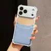 Adequado para Iphone18Promax Novo Padrão de Tecido Apple 16 Suporte para Cartões de Camada Dupla Capa para Celular 17 Anti-Queda 14 Capa Protetora