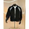 Chaqueta retro americana de dos capas en color negro para hombres y mujeres, sudadera de estilo universitario juvenil para primavera, chaqueta deportiva resistente con cuello alto