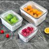 Recipiente Crisper Doméstico com Cesto Conjunto de Três Peças Compartimento de Grande Capacidade Geladeira Selado Conservação de Alimentos Caixa Selada Retangular