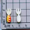 Mini Comida y Juguete Tenedor Palillos Cuchara Carcasa de Teléfono Móvil Pegatina de Refrigerador Pasador Hecho a Mano Joyería Accesorios de Resina