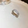 Anel de amor de zircônia galvanizada em ouro real, moda leve, luxo, alto sentido, anel de dedo, design de nicho, joias, atacado