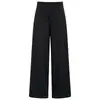 Pantalones Rectos de Cintura Alta Cómodos Adelgazantes de Otoño Pantalones Largos Casuales Regular Sueltos Bolsillo con Caída Diseño de Máscara Pantalones de Pierna Ancha