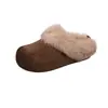 Zapatos Peludos de Suela Gruesa Cálidos de Terciopelo para Mujer 2026 Nuevo Estilo de Invierno con Aumento Interno de Altura, Pantuflas Peludas de Corte Profundo para Cubrir la Cabeza Cálidas