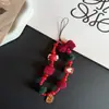 Estilo Nuevo Creativo Forma de Corazón Pedrería Cuadrado Pompón Cadena para Colgar Teléfono Cadena de Cuentas Cámara CCD Cadena DIY