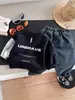 Conjunto de Sudadera y Jeans para Niños de Primavera y Otoño, Conjunto de Dos Piezas con Parche de Letras en la Manga Estilo Coreano, Ropa Infantil Casual a la Moda