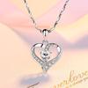 Versión coreana de colgante de corazón de diamante explosivo chapado en plata, moda para mujer, collar de amor simple, personalidad, joyería para estudiantes al por mayor