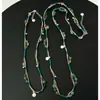 Colar Tecido com Contas Verde Retrô Design de Nicho Alto Padrão Empilhado Estilo Étnico Novo Estilo Chinês Corrente Versátil para Suéter