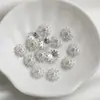 Pulseira Base Flor Oca de Zircônia Preserva-Cor Banhada a Ouro 14K com Tampa de Cristal Pérola Girassol Acessórios de Joias DIY