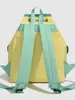 Mochila con cordón de bloques de color amarillo lima y menta, estilo montaña, vibra dopamínica juvenil, mochila ligera para viajes al aire libre