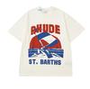 Camiseta de manga corta holgada informal con estampado de logotipo RHUDE de verano de estilo retro de comercio exterior transfronterizo al por mayor