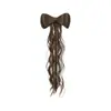 Peluca Semirecogida con Moño Postizo de Clip, Herramienta de Extensión de Cabello Natural, Cola de Caballo Trenzada Falsa