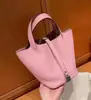 Bolsa Tote de Couro Bovino de Primeira Camada Marca H Togo de Ponta Bolsa de Mão Feminina Bolsa Saco Transversal Bolsa de Casamento