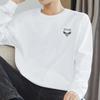 Camiseta masculina de manga comprida de algodão pesado 260g americana, camiseta solta de gola redonda, camisa base com roupas de outono de algodão