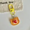Llavero de Galleta Oso de Amor de Dibujos Animados Colgante de Corazón Dulce y Femenino para Mochila Escolar Regalo para Mejor Amigo Adorno Colgante Rosa